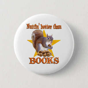 Books Squirrel 2 Inch Round Button