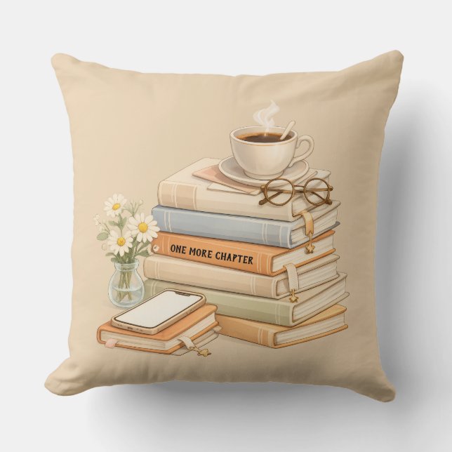 Books style skin colour throw pillow (Front)