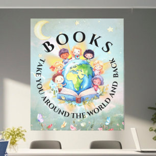 Books Take You Around Modern and Cute Canvas Print