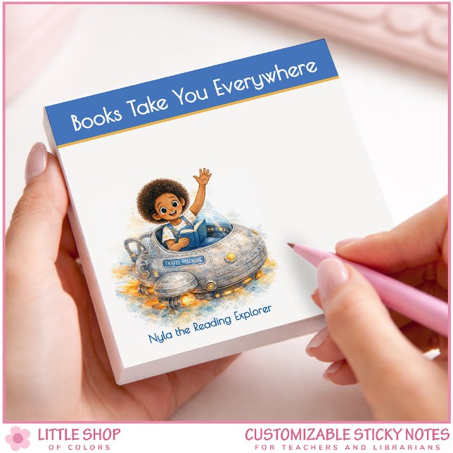 Books Take You Everywhere Personalized Book Lover Post-it Notes (Creator Uploaded)