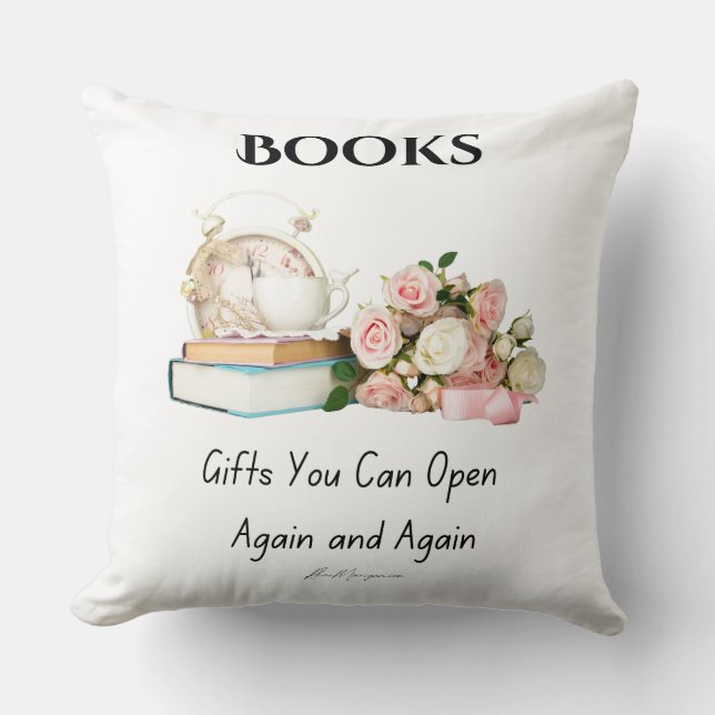 Books Throw Pillow (Front)