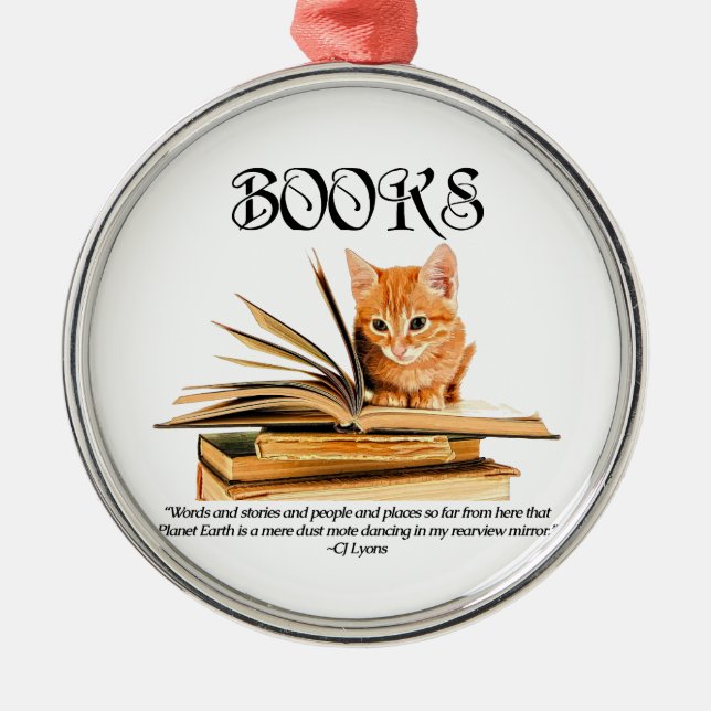 Books Transport Us... Ornament (Front)