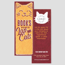 Books were Made for Lap Cats Business Bookmark