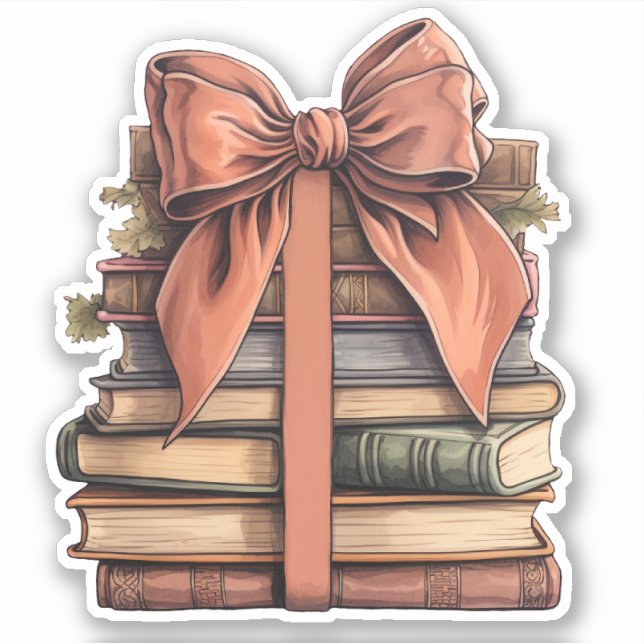 Books with Bow Sticker (Front)
