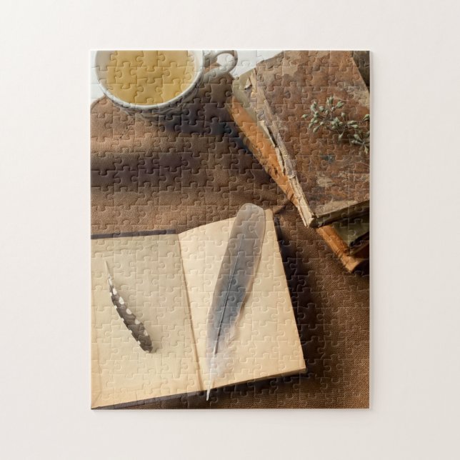 Books with feathers jigsaw puzzle (Vertical)