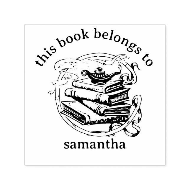 Books with Genie Lamp This Book Belongs to Self-inking Stamp (Design)