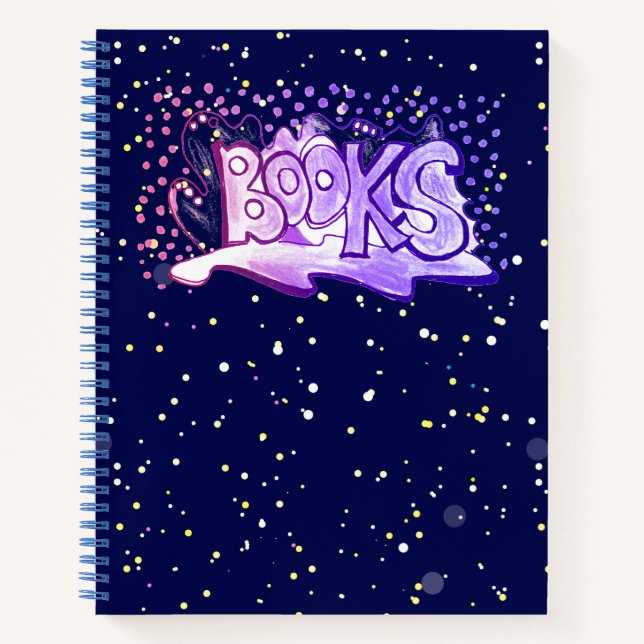 Books word lettering drawing reading Spiral (Front)