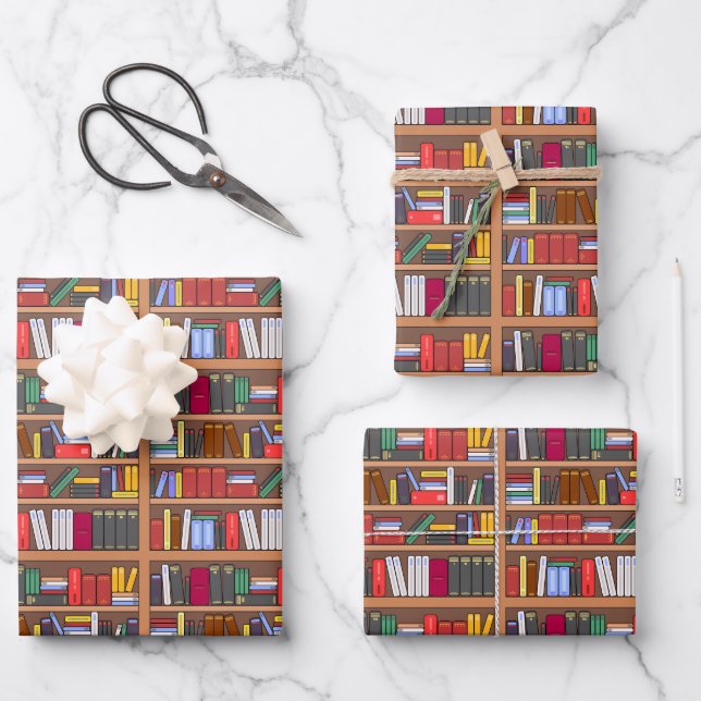Books Wrapping Paper, Reader Gift Wrap (Front)