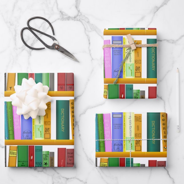 Books Wrapping Paper Sheet (Front)