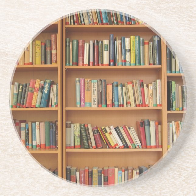 Bookshelf background coaster (Front)