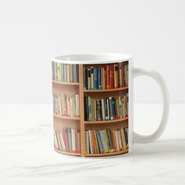 Bookshelf background coffee mug (Right)