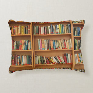 Bookshelf background decorative pillow