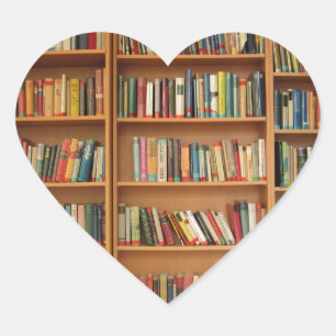 Bookshelf background heart sticker