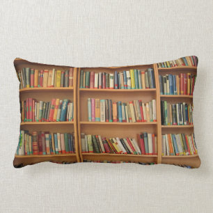 Bookshelf background lumbar pillow