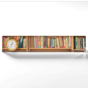 Bookshelf background nameplate