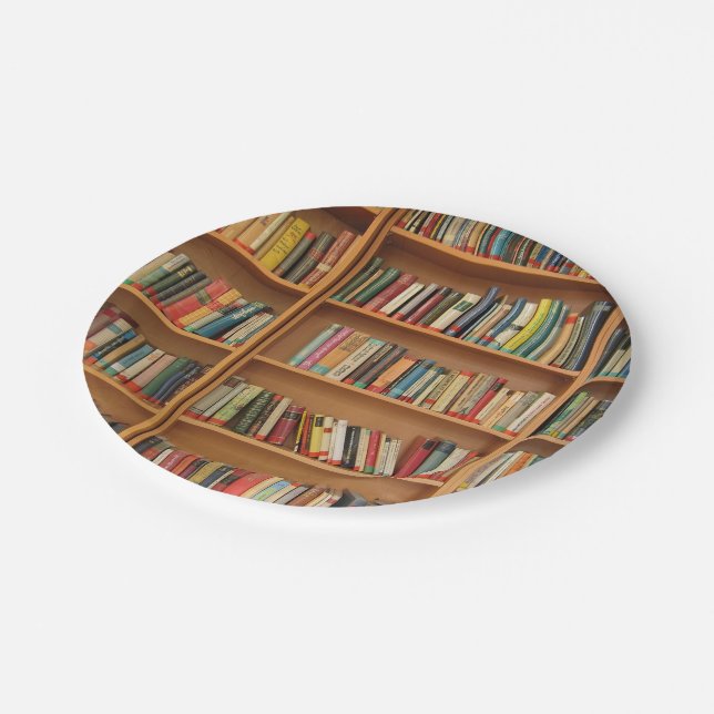 Bookshelf background paper plate (Angled)