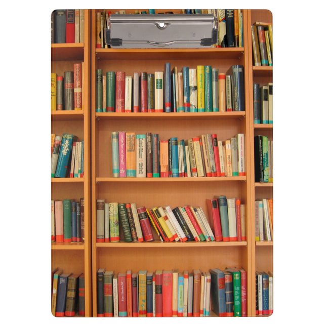 Bookshelf Books Library Bookworm Reading Clipboard (Front)