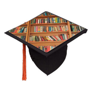 Bookshelf Books Library Bookworm Reading Graduation Cap Topper