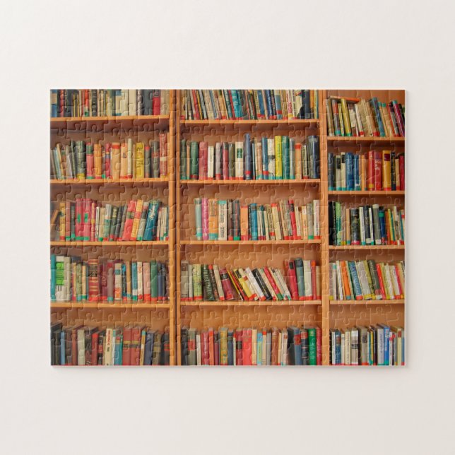 Bookshelf Books Library Bookworm Reading Jigsaw Puzzle (Horizontal)