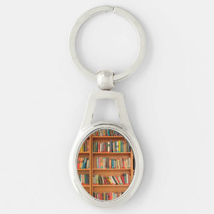 Bookshelf Books Library Bookworm Reading Keychain