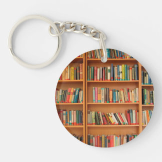 Bookshelf Books Library Bookworm Reading Keychain