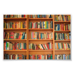 Bookshelf Books Library Bookworm Reading Photo Print