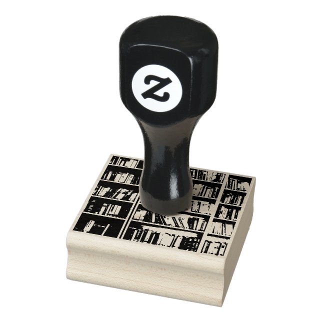Bookshelf Books Library Bookworm Reading Rubber Stamp (Stamp)
