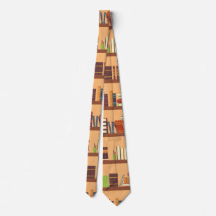 Bookshelf Books Library Bookworm Reading Tie