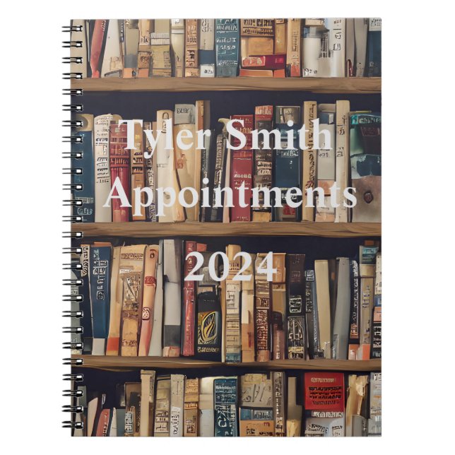 Bookshelf Daily Appointments  Notebook (Front)