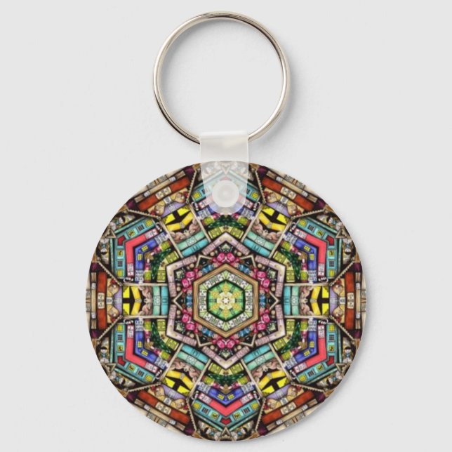 Bookshelf Kaleidoscope Keychain (Front)