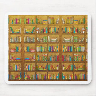 bookshelf pattern mouse pad