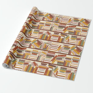 Bookshelf Pattern Wrapping Paper