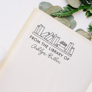 Bookshelf Personal Library Book Stamp