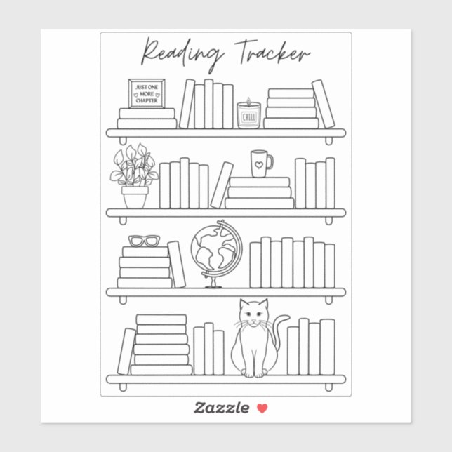 Bookshelf Reading Log Tracker Book Spine Colouring (Sheet)