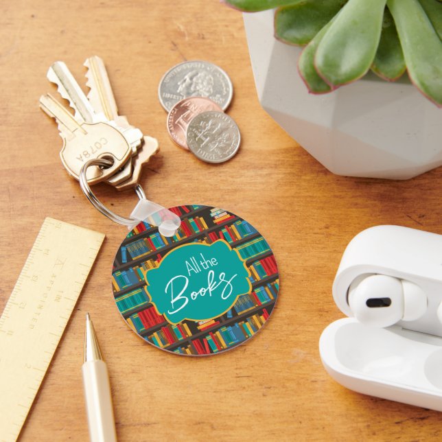 Bookshelf Reading Love Keychain (Desk)