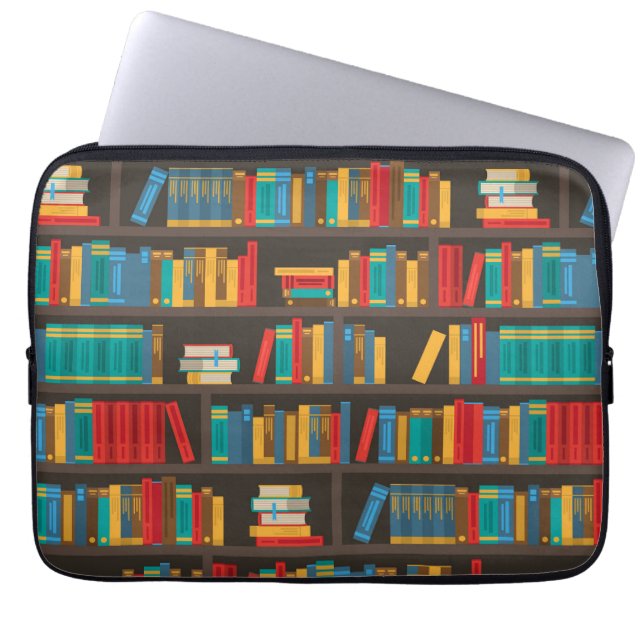 Bookshelf Reading Love Laptop Sleeve (Front)