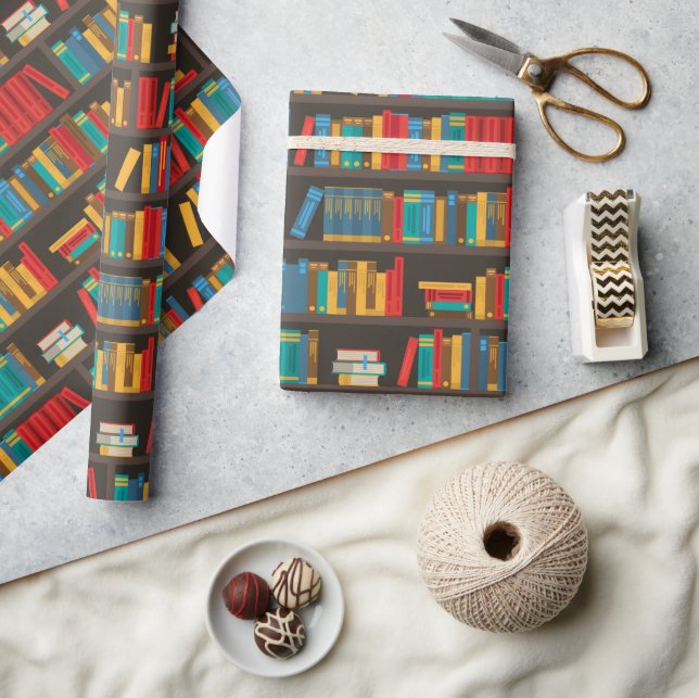 Bookshelf Reading Love Wrapping Paper (Crafts)