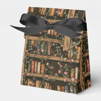 Bookshelves with Flowering Vines Favor Box