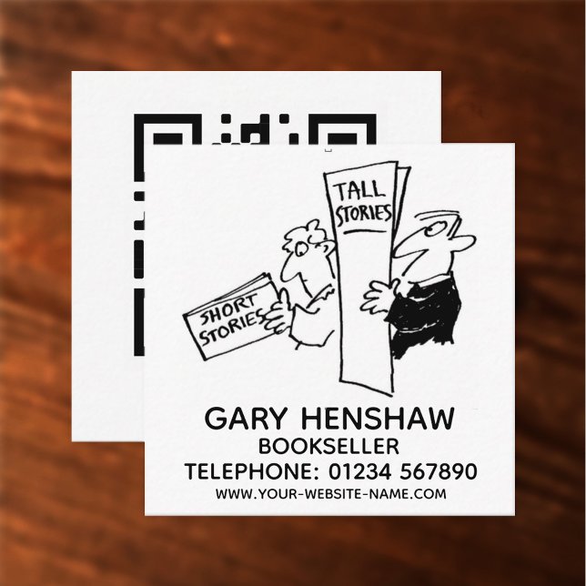 Bookshop, Bookseller, or Books Retailer Square Business Card (Creator Uploaded)