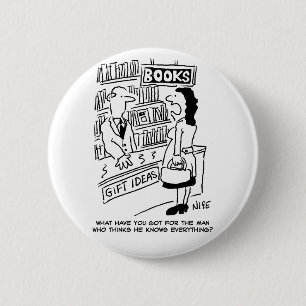 Bookshop Customer asks Shopkeeper a Question 2 Inch Round Button