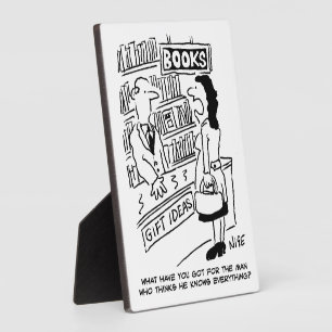 Bookshop Customer asks Shopkeeper a Question Plaque
