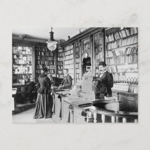 Bookstore, 1895 postcard