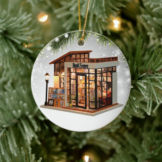 Bookstore Bookaholic  Reader Books Lover Bookworm Ceramic Ornament (Tree)