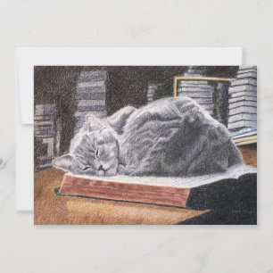 Bookstore Cat Customizable Invitation