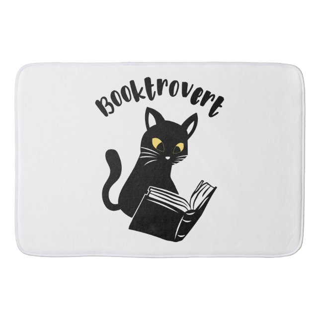 Booktrovert cat with book bath mat (Front)