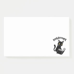 Booktrovert cat with book post-it notes