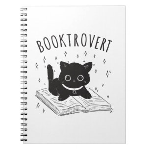 Booktrovert chat avec livre et étoiles