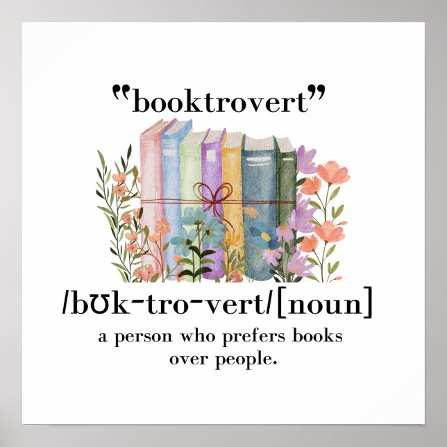 "Booktrovert" Definition Poster (Front)