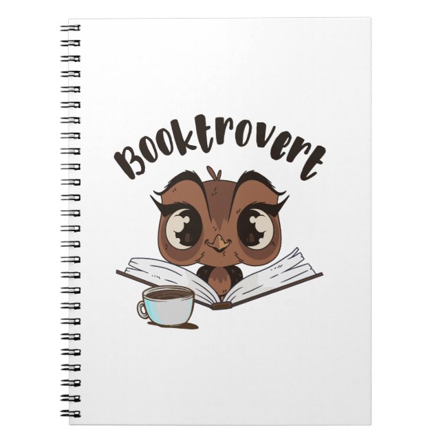 Booktrovert owl with book and coffee (Front)