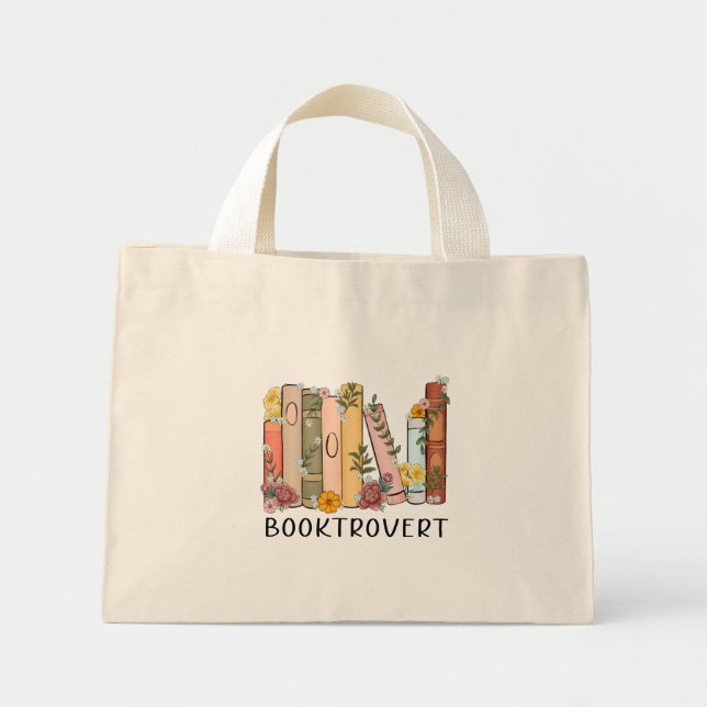 Booktrovert small shopping tote bag (Front)